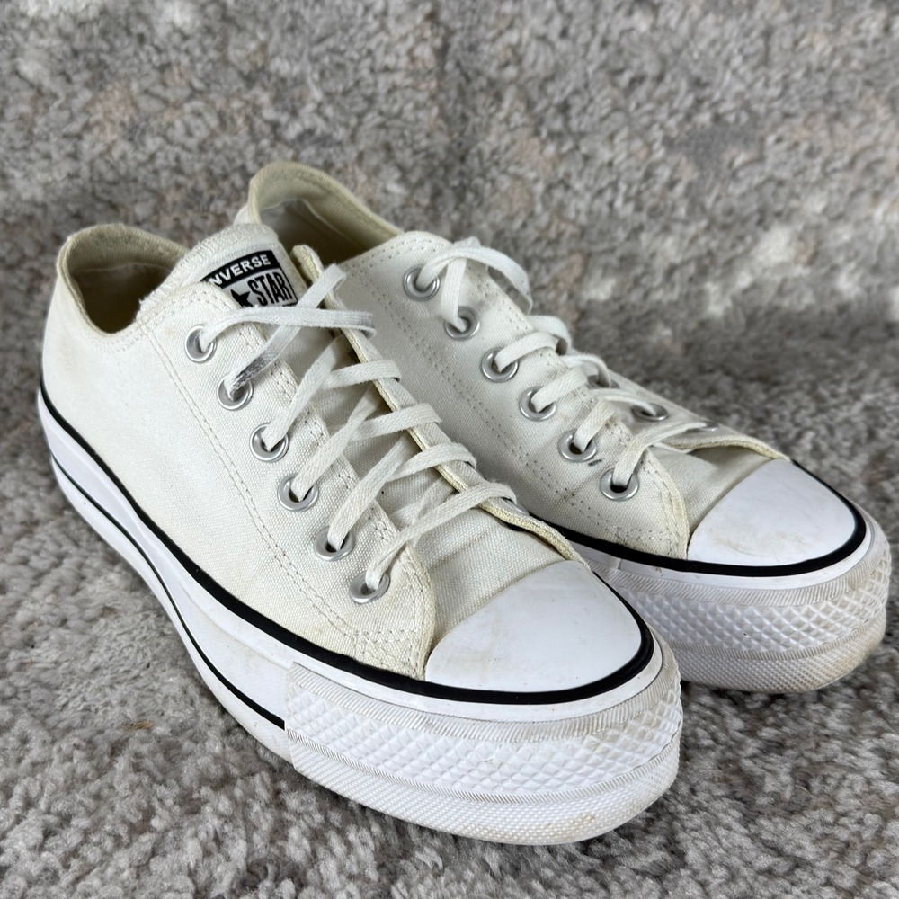 Converse Size 6.5 Platform Chuck Taylor All Star Sneakers White Low Top Women